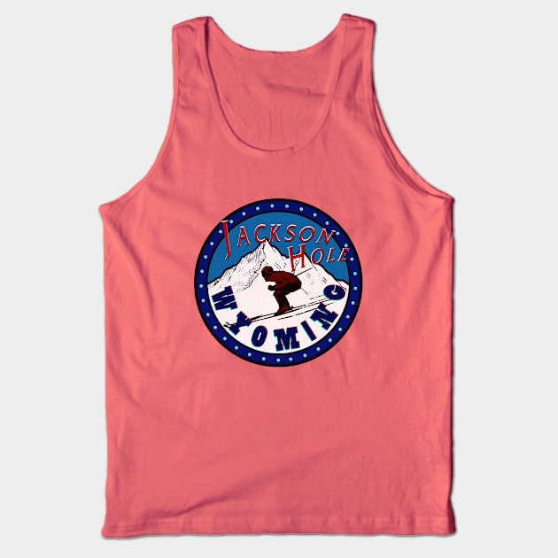 Jackson Hole Wyoming Retro Tee Tank Top by Alexander Luminova